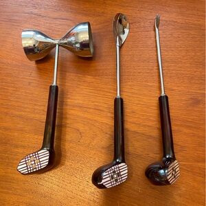 Golf club bar tools MCM wood and metal.